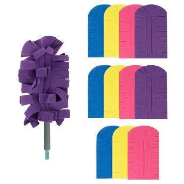 Imagem de XYDHQS 12 refis de espanador, almofada de limpeza de espanadores manuais, almofadas de espanador reutilizáveis, espanadores laváveis, espanador de camada compatível para trabalho de limpeza doméstica