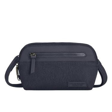 Imagem de Travelon Bolsa tiracolo pequena conversível antifurto, Azul-marinho mesclado, One Size, Travelon Bolsa tiracolo pequena conversível antifurto