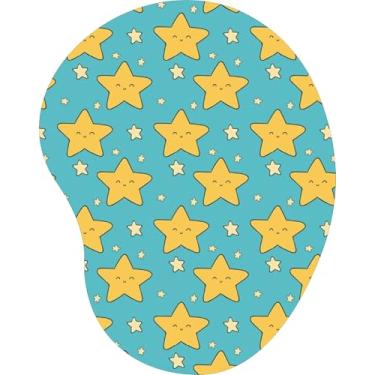 Imagem de Mouse Pad Ergonômico Gota Estrelas Amarelas Fundo Céu Estampado