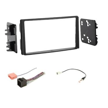 Imagem de Kit estéreo de carro Double Din, chicote de fios e combo de adaptador de antena de recepção de rádio AM/FM - Feito para Kia Rondo 2009-2010