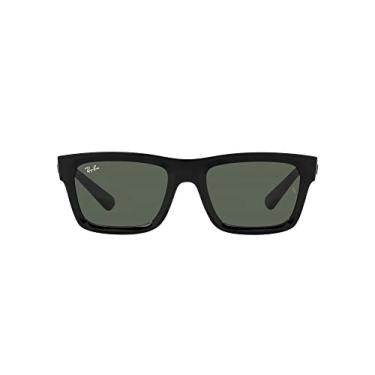 Imagem de Ray-Ban Óculos de sol retangulares masculinos RB4396 Warren, Preto/Verde escuro, 54 mm