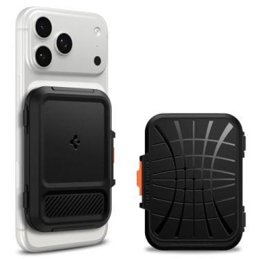 Imagem de Spigen Suporte magnético Lock Fit (MagFit) para cartões de até 6 cartões projetado para MagSafe, compatível com modelos de iPhone 16, iPhone 15, iPhone 14, iPhone 13, iPhone 12 - Preto
