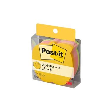 Imagem de 3M Post-it Notas adesivas CC-36, cubo cortado, maçã, 5 cores, 2,8 x 2,8 polegadas (72 x 72 mm), 225 folhas x 1 bloco