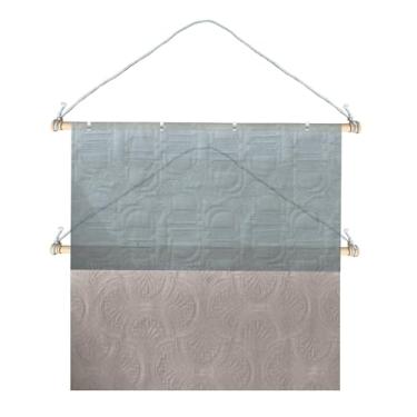 Imagem de Beyeutao Haste Telescópica para Pendurar Tapeçaria de Madeira, Cabide de Tapeçaria de Madeira Ajustável para Sala, 16-44", Pacote com 2 Barras para Pendurar Na Parede, Suporte para Banner com Remates.