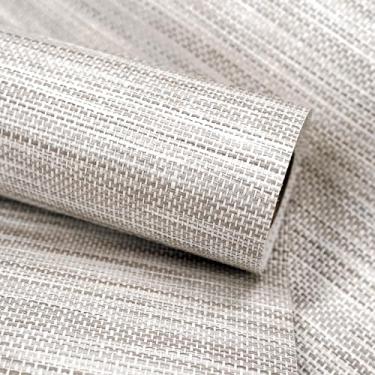 Imagem de Ansehan Wallcovering W1020 Coleção de serapilheira 91,4 cm L x 8 m C, tecido de grama, tecido de papel natural, textura moderna, revestimento de parede para sala de estar quarto característica parede