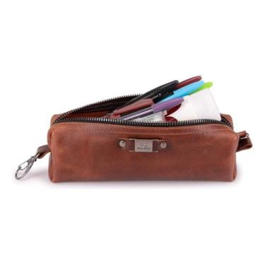 Imagem de Estojo Escolar Couro Legítimo Organizador Porta Caneta/lápis - learsi,