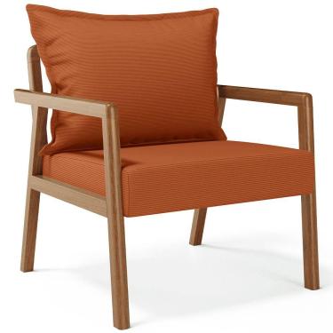 Imagem de Poltrona Decorativa Para Sala de Estar e Living Alícia B04 Tecido Terracota - Lyam Decor