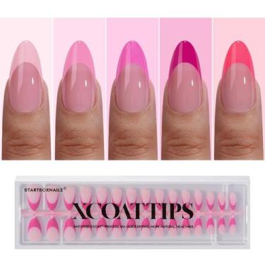 Imagem de Press On Nails Bartbox Nails XCOATTIPS Pink French Tip - btartboxnails