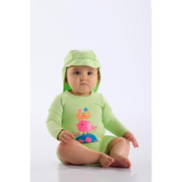 Imagem de Macaquinho para Bebê Menina FPS +50 Up Baby, Verde, 2