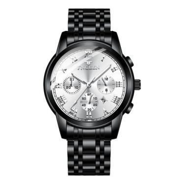 Imagem de Relógio Glow-in-the-Dark Calendar Business Steel Strap Men - J-One