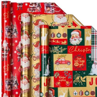 Imagem de Rollo de papel de regalo navideño MAYPLUSS reversible 43x305 cm