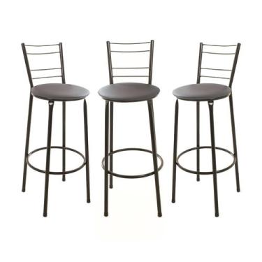 Imagem de Kit 3 Banquetas Banco Alto Balcão Cozinha Área Gourmet 4 Arames - ESPA