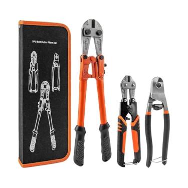 Imagem de Stgfyxgs Conjunto de 3 alicates de parafuso, mini cortador de 8", ferramentas portáteis resistentes e fáceis de usar, cortador de cabo de aço de 8",