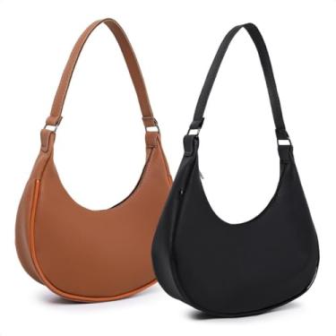 Imagem de Bolsa Baguete Feminina Pequena e Elegante – Design Leve e Moderno, Ideal para Festas, Noite e Uso Diário (caramelo preto)