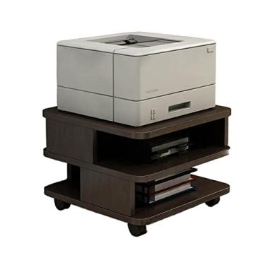 Imagem de Suporte de impressão prateleira de chão industrial suporte de copiadora de mesa móvel armazenamento sob a mesa carrinho de armazenamento sobre rodas para mesa de impressora doméstica e escritório (cor