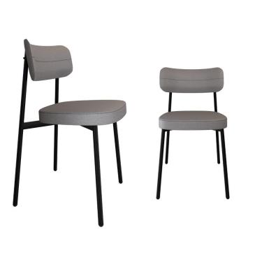 Imagem de Cadeira Alloa Fixa Com 4 Pés 50 X 44,7 X 83,8 Cm Com 2 Unidade Corriente Cinza Claro