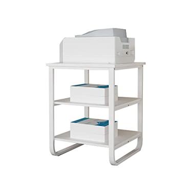 Imagem de Suporte de impressão Suporte de impressora rack de armazenamento de três camadas rack de arquivo pequena estante de livros adequado para escritório doméstico altura 74,52 centímetros mesa de