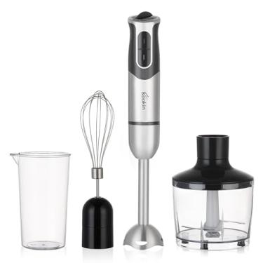 Imagem de Mixer de Mão 3 em 1 Portátil KOOKIN 800W inox com 8 Velocidades Ajustáveis, Função Turbo e Lâminas 2 Afiadas + 2 Reforçadas em Aço Inox 304, Corpo em Inox e Fácil de Limpar(127V)