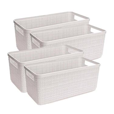 Imagem de Cesto Organizador Juta Alongada Rattan Plástico Resistente