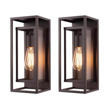 Imagem de Arandela de parede externa mirrea 14" em bronze polido a óleo à prova 