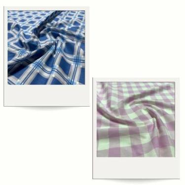 Imagem de Tecido Tricoline Xadrez Estampado 100% Algodão 1,40m para Roupas e Ves