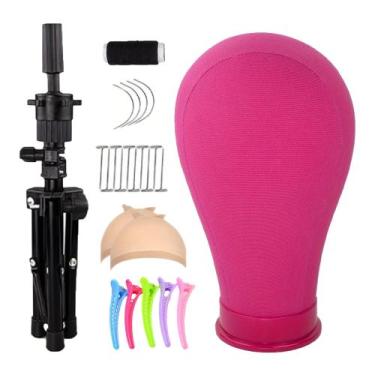 Imagem de Peruca Canvas Head ZKSWT de 23 polegadas com suporte e acessórios