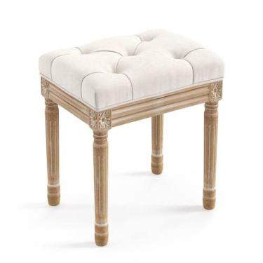 Imagem de Banco de toucador LUE BONA em tecido estofado com pernas de madeira es