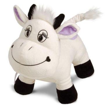 Imagem de Vaca de Pelúcia Branca Fazenda 25 cm Antialérgica - CTX Pelúcia