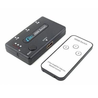 Imagem de Chave Seletora Switch Hdmi Entrada 3X1 Saída Com Controle