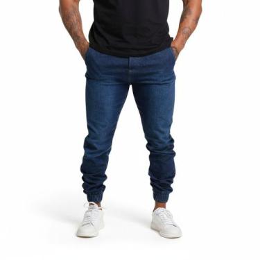 Imagem de Calça Jogger Jeans clara Skinny Slim Sarja Masculina - Mitchelgutto, J