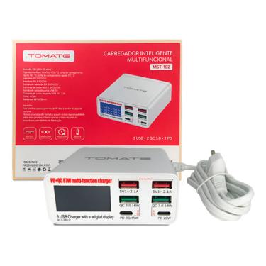 Imagem de Carregador Inteligente Com Usb Tipo-c 6 Portas