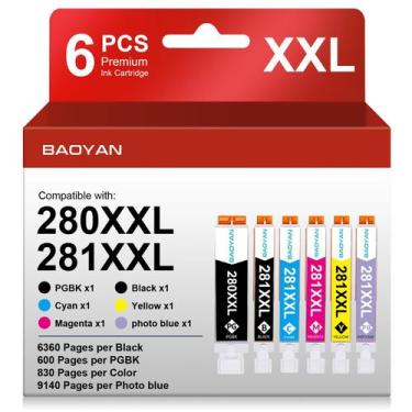 Imagem de Cartuchos de tinta BAOYAN PGI-280XXL/CLI-281XXL para Canon PIXMA