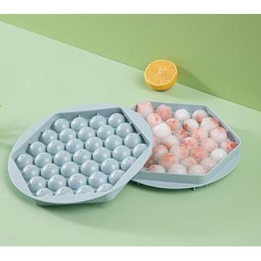 Imagem de Bandejas de cubos de gelo, máquina de gelo de plástico livre de BPA para freezer, molde reutilizável de cubo de gelo para bebidas frias, coquetéis de verão