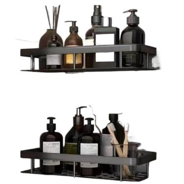 Imagem de Prateleira Banheiro Retangular 30cm - Organizador de Shampoo sem Furacão em Alumínio | Prateleira Impermeável com Adesivo(kit-2-oi-0012)