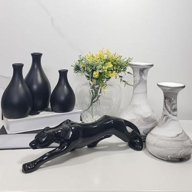 Imagem de Conjunto 6 PeçAs Kit Enfeite CerâMica Vasos Sala Completo Decorativas Trio Rack Centro Mesa Cozinha Jarros Decorativos Para Sala DecoraçãO(ZIFE MESC PR PANTERA PR G PR)