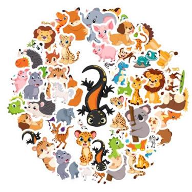 Imagem de 50 peças de animais selvagens dinossauros animais selvagens animais selvagens animais selvagens adesivos à prova d'água grafite divertido brinquedo para telefone faça você mesmo guitarra laptop