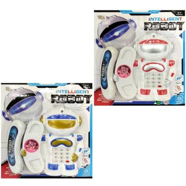 Imagem de Robô Telefone Musical Brinquedo Infantil Educativo Pilhas Lu