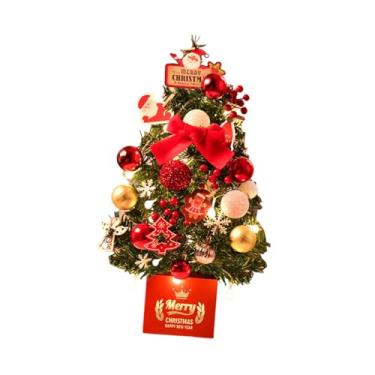 Imagem de IEUDNS Mini árvore de Natal de mesa com luzes (60 cm de altura) - Enfeite natalino para escritório, prateleira, casa e festas.