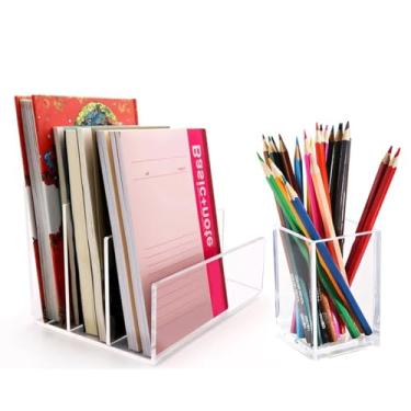 Imagem de Apoiador de Livro, Suportes Organizadores Apoio Livro Aparador Bibliocanto Leitura Sala Quarto Rack com Porta Caneta(PORTA LIVRO + PORTA CANETA)