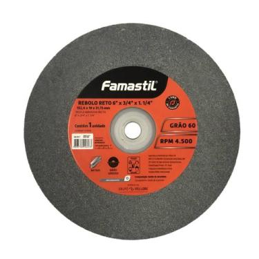 Imagem de Rebolo para Afiação e Desbaste Famastil 6 Pol x 0.75 Pol x 1.25 Pol  G
