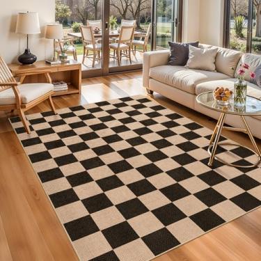 Imagem de BYYVOO Tapete de área de juta 10 x 15 lavável: tapete antiderrapante para interior - tapete para sala de estar, entrada, cozinha, sala de jantar - Tapetes finos de pelo baixo trançado trançado durável