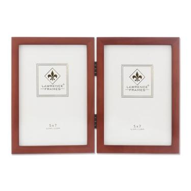 Imagem de Lawrence Frames Moldura de madeira de nogueira dupla articulada, coleção de galeria, 12,7 x 17,7 cm
