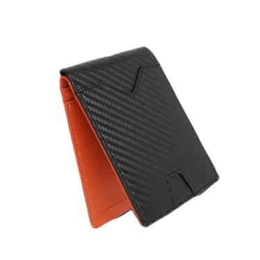 Imagem de Carteira masculina fina com bolso frontal minimalista com vários compartimentos, organizador compacto de viagem para negócios, Preto, Casual