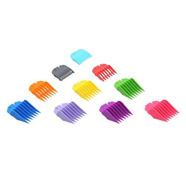 Imagem de 10 pçs guia de máquina de cortar cabelo conjunto pente para wahl cortadores de cabelo limite pentes aparador de cabelo guardas acessórios salão de beleza conjunto de ferramentas