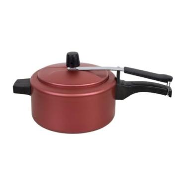 Imagem de Panela de PressãO de AlumíNio, Design Compacto em Vermelho, Capacidade Para 2,5 Litros, Com Revestimento Antiaderente e Pegas Com Isolamento TéRmico – Uma PráTica Aliada Na Cozinha.(Vermelha)