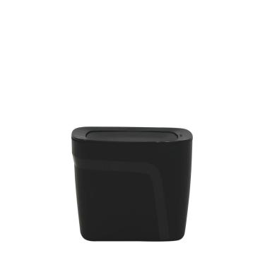 Imagem de Lixeira Tramontina Compact Em Polipropileno Preto Com Tampa Basculante 6,5 L