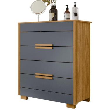 Imagem de Cômoda Dhara 4 Gavetas Freijó Cinza Moval