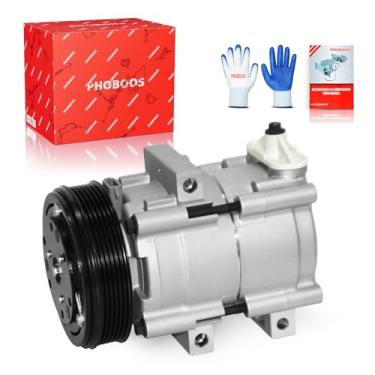 Imagem de PHOBOOS Compressor A/C com embreagem compatível com Ford Contour 1995-2000/Escape 2001-2007 e Mazda Tribute 2001-2006, 2.5L 3.0L, resfriamento rápido, baixo ruído, fácil instalação, ref. CO-101640C