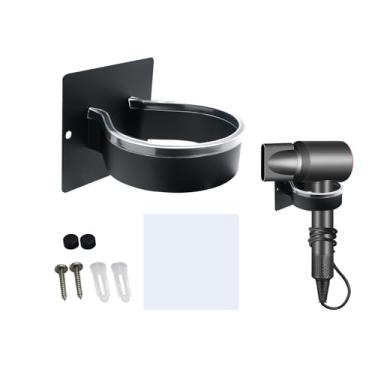 Imagem de Suporte de ferro de cachos com adesivo forte, organizador de ferramentas de cabelo de metal resistente ao calor para penteadeira de banheiro, salão, instalação sem broca, rack de armazenamento com