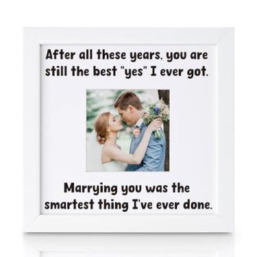 Imagem de THYGIFTREE Porta-retrato de lembrança sentimental esposa do marido para sua melhor decisão I Love You, presente para aniversário, Natal, Dia dos Namorados